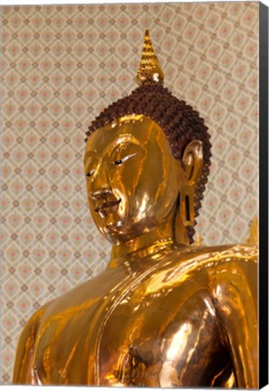 Framed Golden Buddha Statue in a Temple, Wat Traimit, Bangkok, Thailand Print