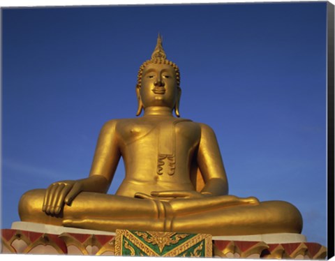 Framed Statue of Buddha, Wat Phra Yai, Ko Samui, Thailand Print