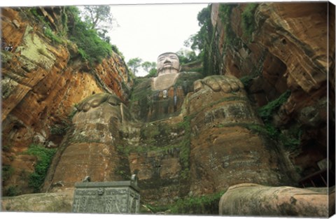 Framed Giant Buddha Statue, Leshan, China Print