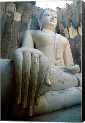 Framed Seated Buddha, Wat Si Chum, Sukhothai, Thailand Print