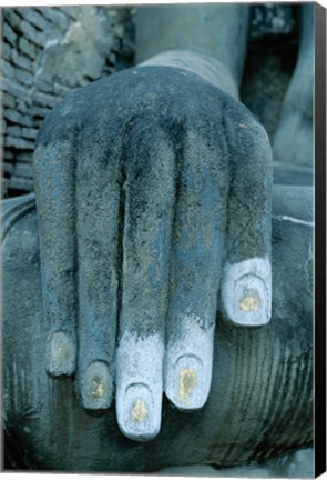 Framed Hands of a giant statue of Buddha, Wat Si Chum, Sukhothai, Thailand Print