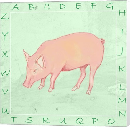 Framed Pig Alphabet Print