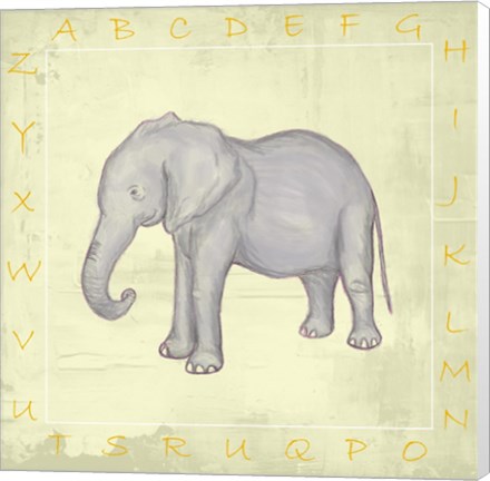 Framed Elephant Alphabet Print