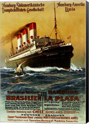 Framed Poster of the Hamburg South American Steamship Company Print