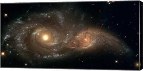 Framed Colliding Spiral Galaxies Print