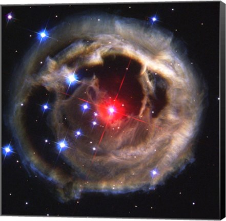 Framed Light Echo Around V838 Monocerotis Print