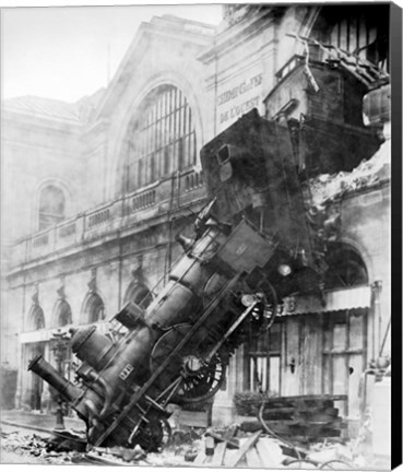 Framed Train Wreck at Montparnasse 1895 Print