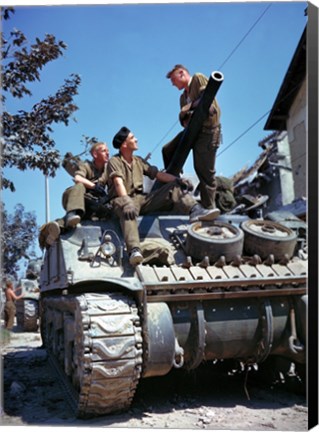 Framed Crew of a Sherman Tank Print