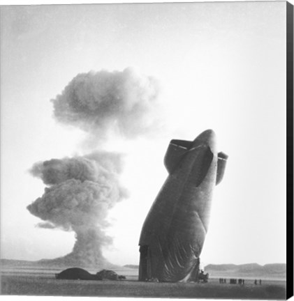 Framed U.S. Navy Goodyear ZSG-3 Blimp, Nevada test Site, August 7, 1957 Print