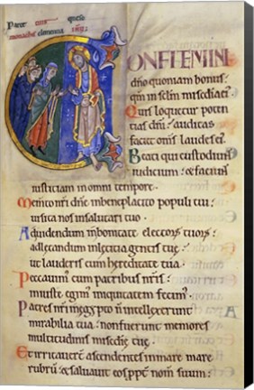 Framed Initial C from 105th Psalm In Albani Psalter Print