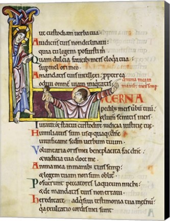 Framed Initial L from Psalm 118, verse 109th In Albani Psalter Print