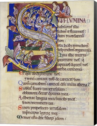 Framed Psalm 136,  Initial S In Albani Psalter Print