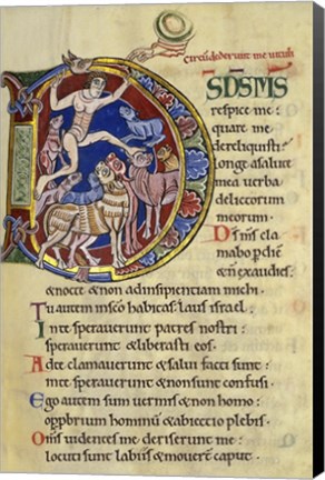 Framed Psalm 136, Initial D In Albani Psalter Print