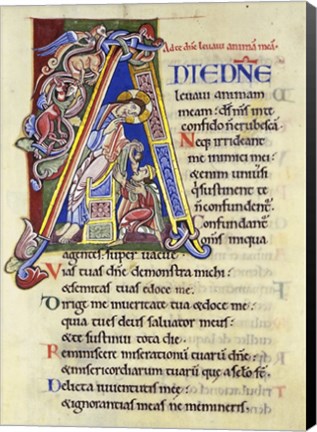 Framed Psalm 24, Initial A. In Albani Psalter Print