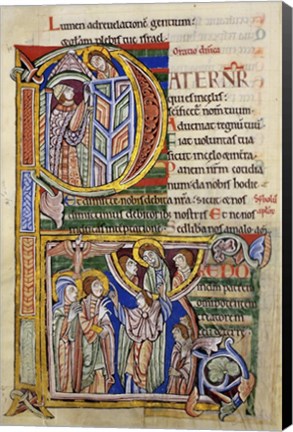 Framed Our Father, initial P In Albani Psalter Print