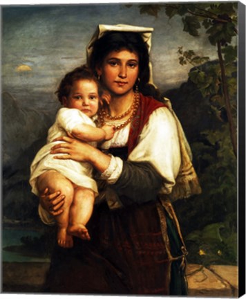 Framed Young Roman Woman with Child Print