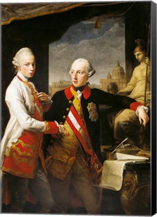 Framed Portrait of Emperor Joseph II and his younger brother Grand Duke Leopold of Tuscany Print