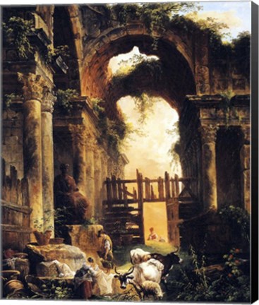 Framed Roman Ruins Print