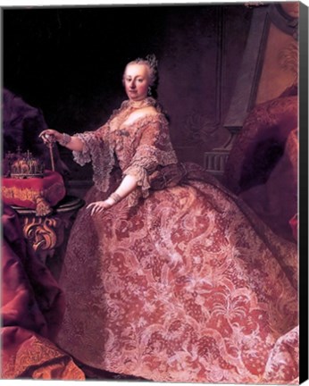 Framed Maria Theresia of Austria at the Age of 35 Print