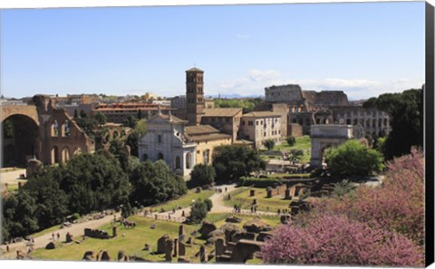 Framed Look from Palatine Hill Francesca Romana, Arch of Titus and Colosseum, Rome, Italy Print