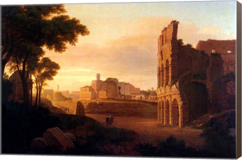 Framed Rome, the Colosseum and the Roman Forum Print