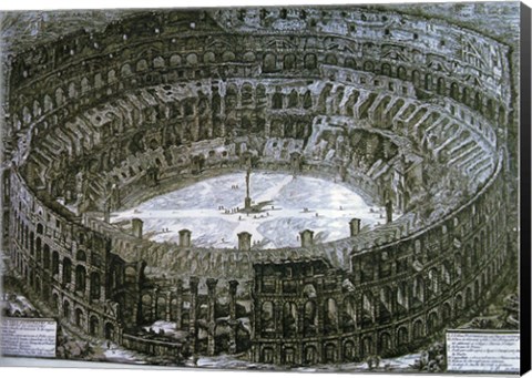 Framed Interior of the Colosseum with niches for the Via Crucis Print