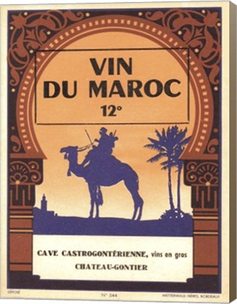 Framed Morocco&#39;s Wine Label Print