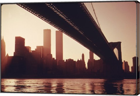 Framed Brooklyn Bridge Across the East River Print