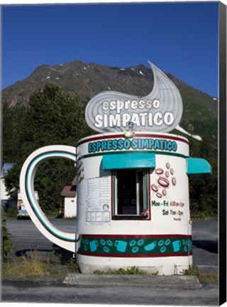 Framed Espresso Simpatico Coffee Shop, Seward, Alaska Print