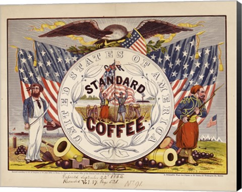 Framed United States of America, our standard coffee Print