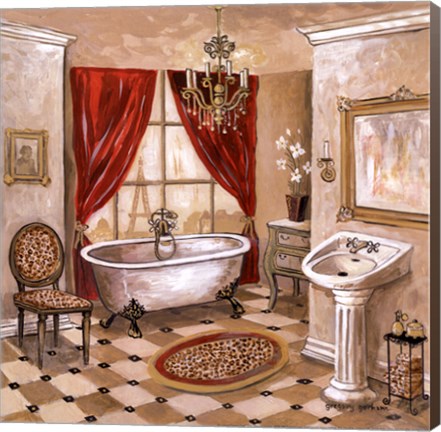 Framed Leopard Parisian Bath Print