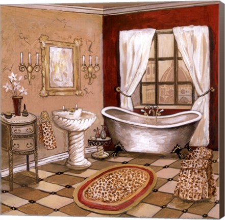Framed Leopard Florentine Bath Print