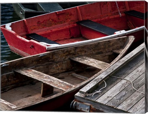 Framed Wooden Rowboats X Print