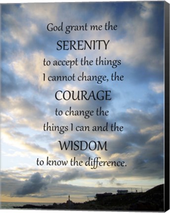 Framed Serenity Prayer - skies Print