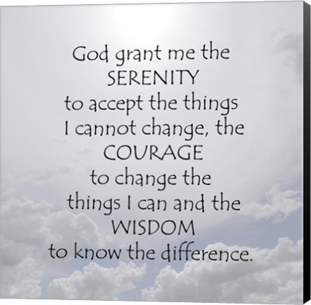 Framed Serenity Prayer - clouds Print