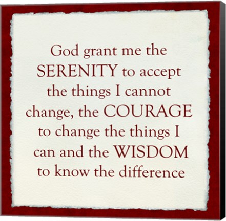 Framed Serenity Prayer - red border Print