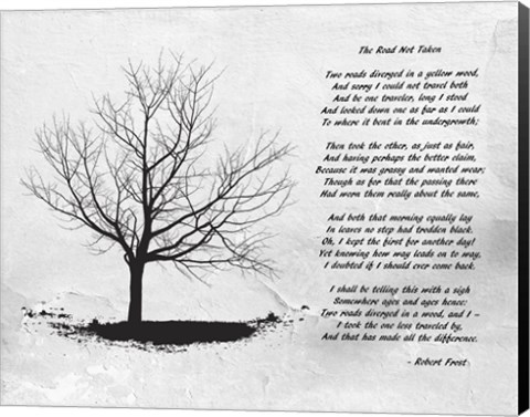 Framed Robert Frost The Road Not Taken Print