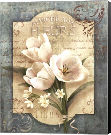 Framed Marche Aux Fleurs Print