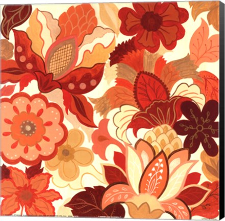 Framed Vermillion Garden I Print
