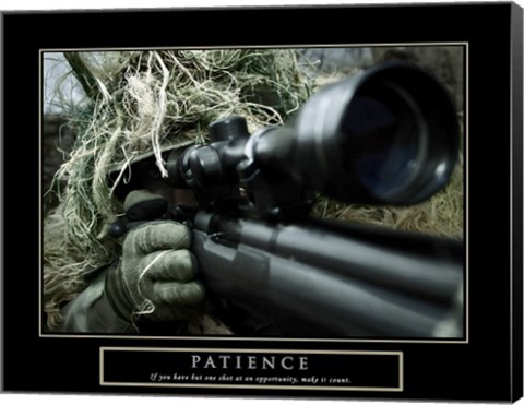 Framed Patience - Military Man Print