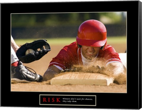 Framed Risk-Baseball Print