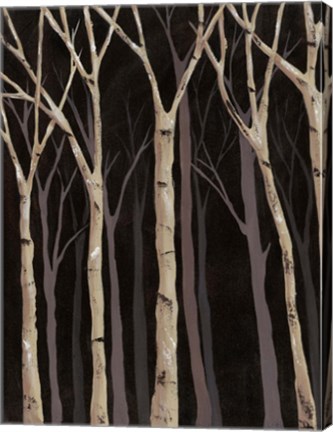 Framed Midnight Birches I Print