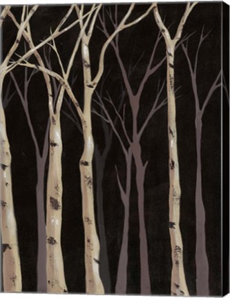 Framed Midnight Birches II Print