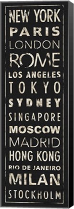 Framed Transit World Cities I Black Print