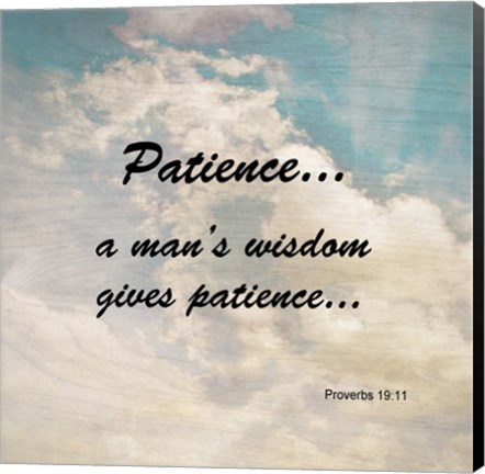 Framed Patience Proverbs 19:11 Against the Sky Print