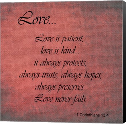 Framed Love 1 Corinthians 13:4 Print