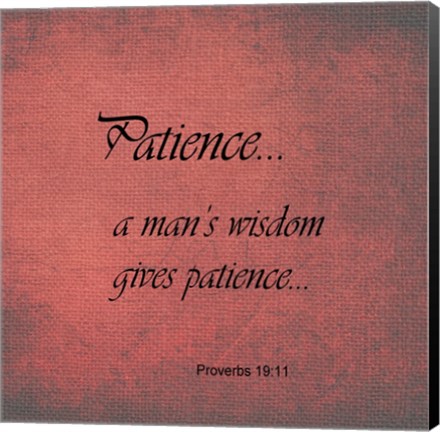 Framed Patience Proverbs 19:11 Print