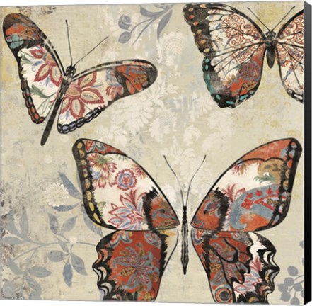 Framed Patterned Butterflies I Print