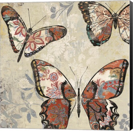 Framed Patterned Butterflies I Print