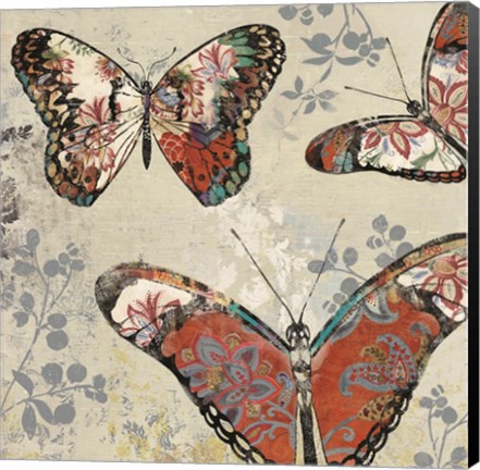 Framed Patterned Butterflies II Print